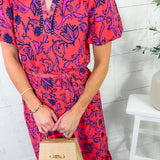 Camila Coral Toile Tulip Dress Mary Square