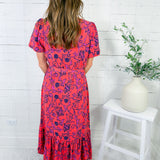 Camila Coral Toile Tulip Dress Mary Square