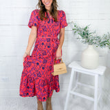 Camila Coral Toile Tulip Dress Mary Square