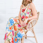 Camille Cream Floral Slip Dress Briton Court