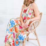 Camille Cream Floral Slip Dress Briton Court
