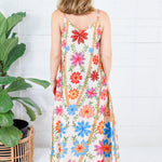 Camille Cream Floral Slip Dress Briton Court