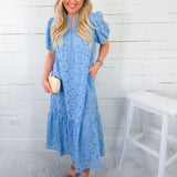 Camille Sky Blue Eyelet Maxi Dress Jodifl