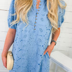 Camille Sky Blue Eyelet Maxi Dress Jodifl