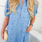Camille Sky Blue Eyelet Maxi Dress Jodifl