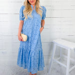 Camille Sky Blue Eyelet Maxi Dress Jodifl