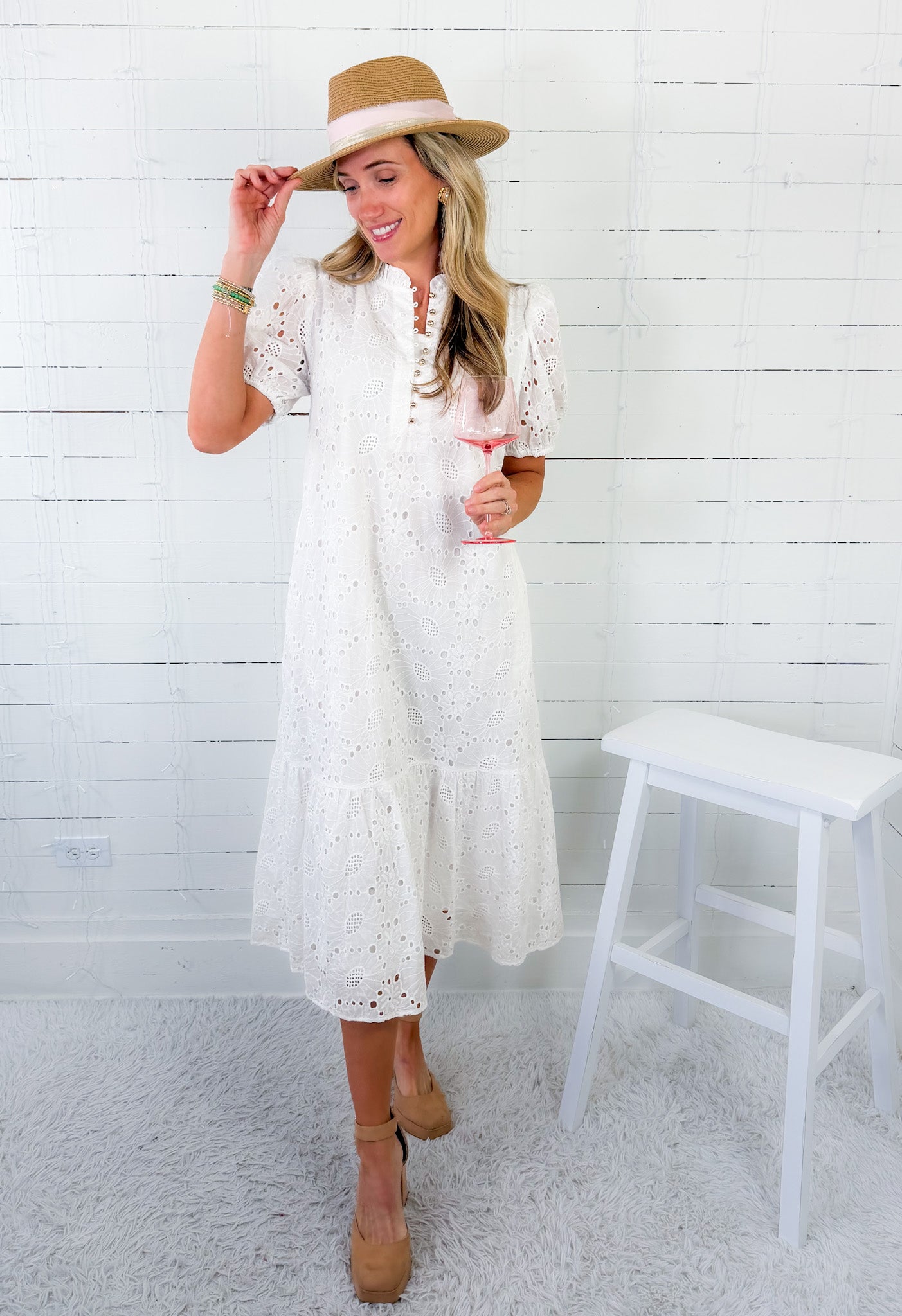 Camille White Eyelet Maxi Dress Jodifl