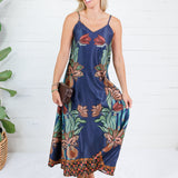 Camille Botanical Midnight Slip Dress Briton Court