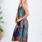 Camille Botanical Midnight Slip Dress Briton Court
