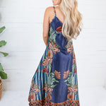 Camille Botanical Midnight Slip Dress Briton Court