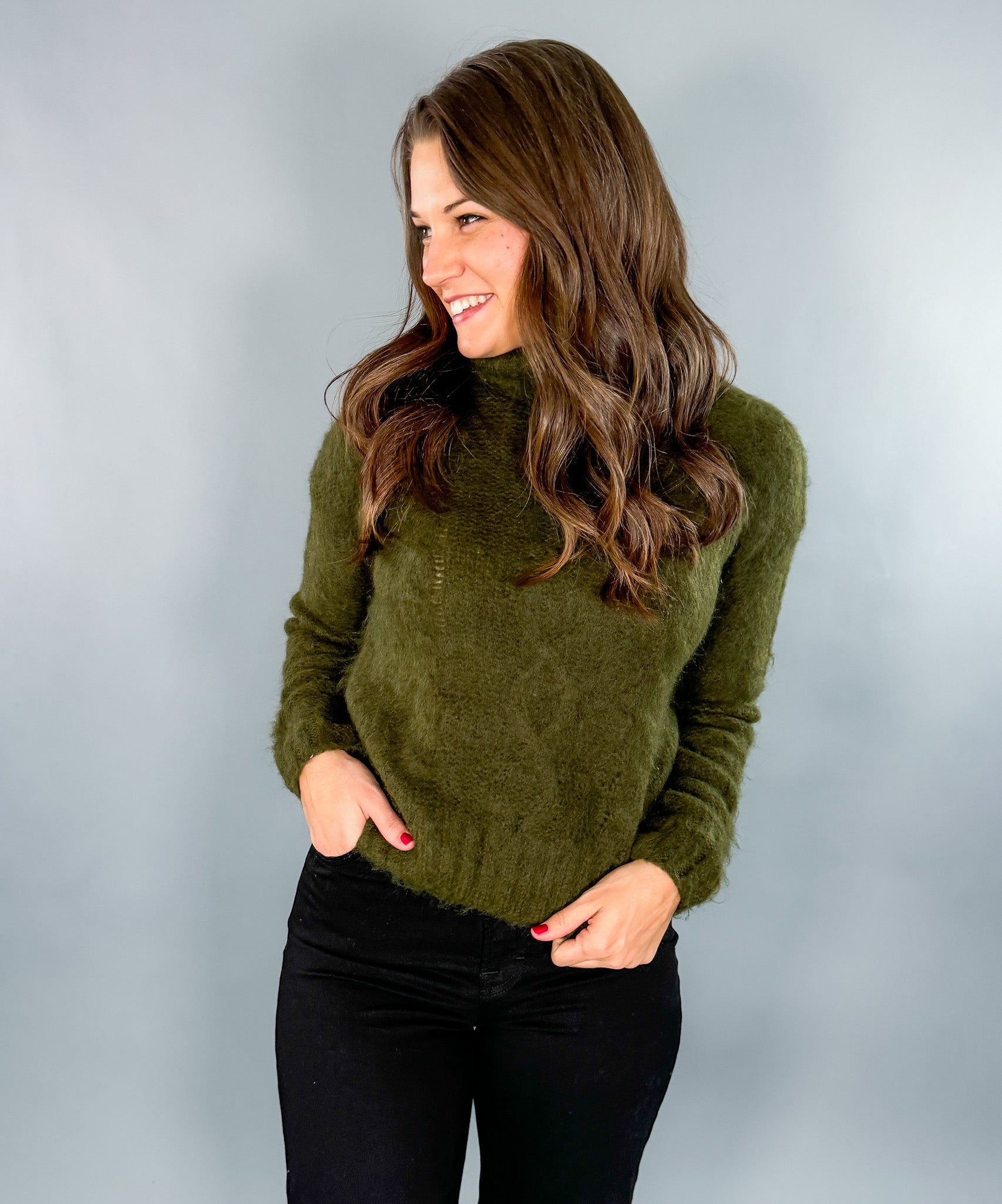 Camp Olive Fuzzy Sweater Molly Bracken