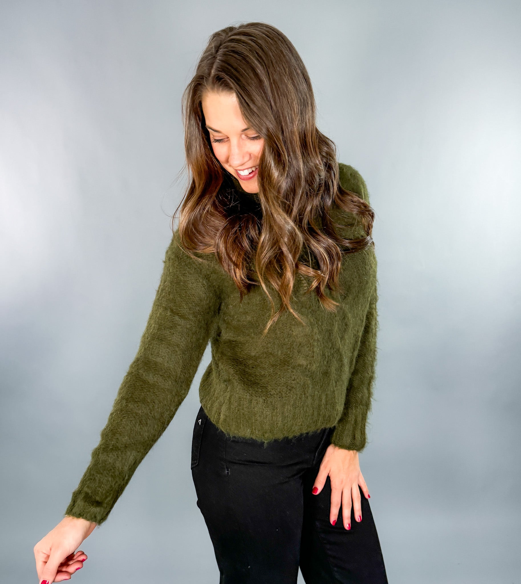 Camp Olive Fuzzy Sweater Molly Bracken