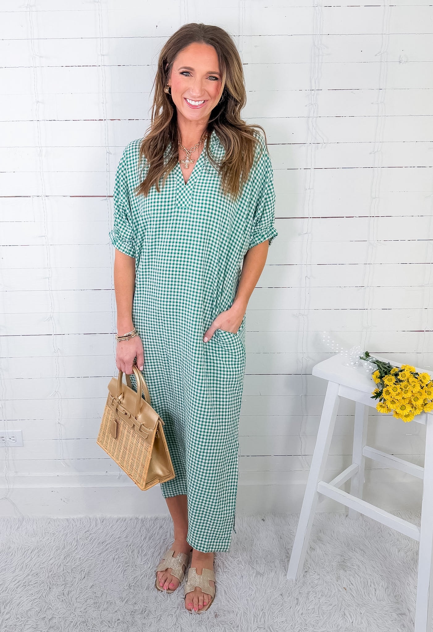 Campbell Kelly Gingham Shift Dress Entro