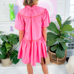 Candy Pink Contrast Tier Mini Dress Karlie