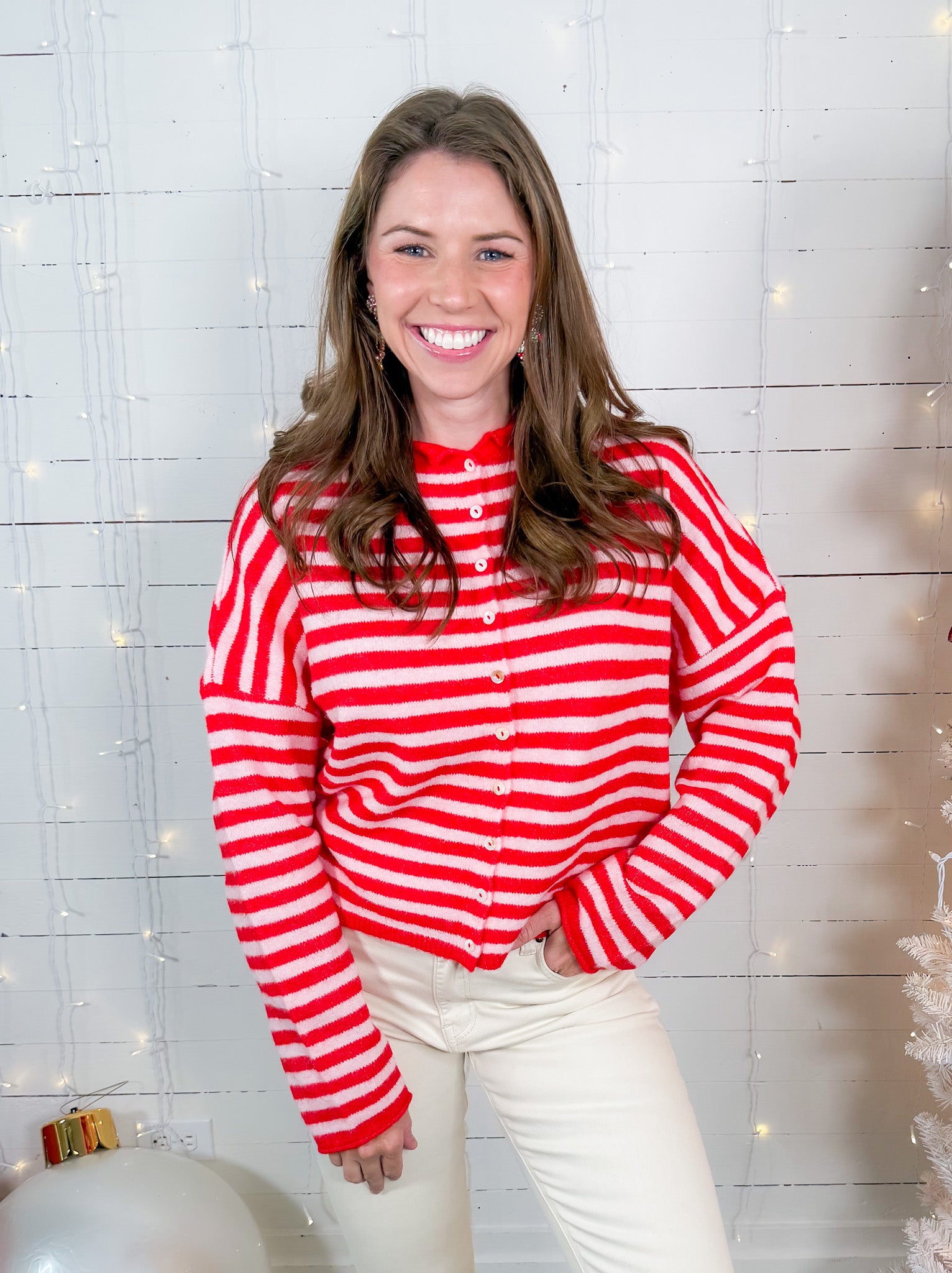 Candy Swirl Striped Cardigan Sweater Thing Between