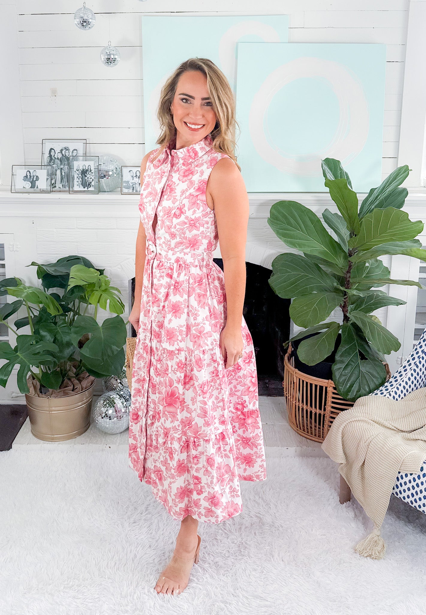 Cara La France Dianthus Pink Maxi Dress Prosperina