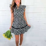 Cara Midnight Fan Mini Dress Sincerely Ours