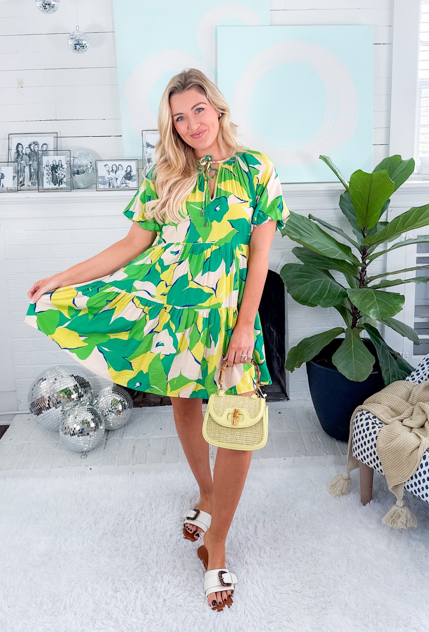 Caribbean Lime Mini Dress Entro