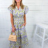 Carlisle Lilac Tiered Maxi Dress