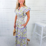 Carlisle Lilac Tiered Maxi Dress