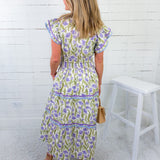 Carlisle Lilac Tiered Maxi Dress