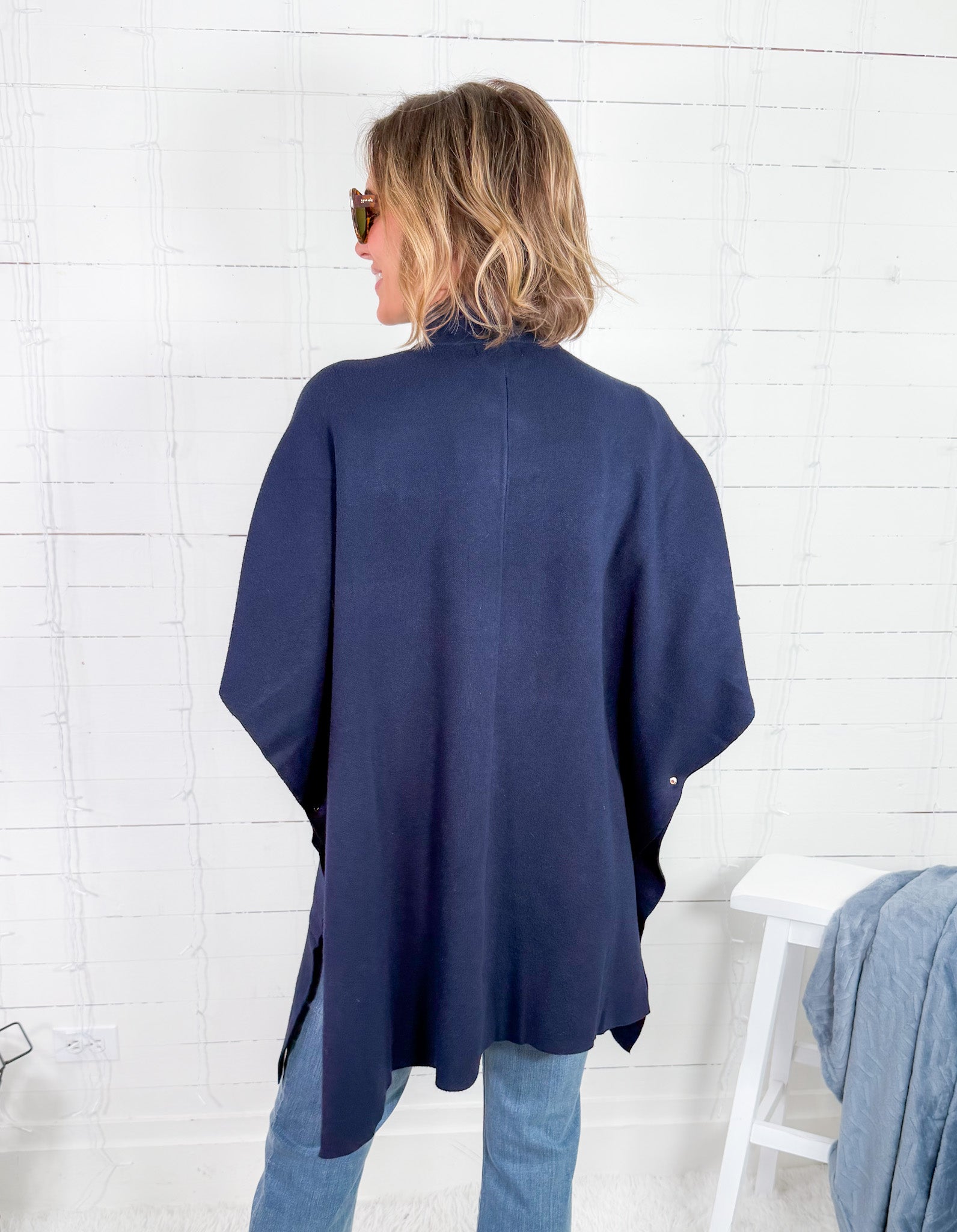 Carlisle Navy Knit Cape Molly Bracken