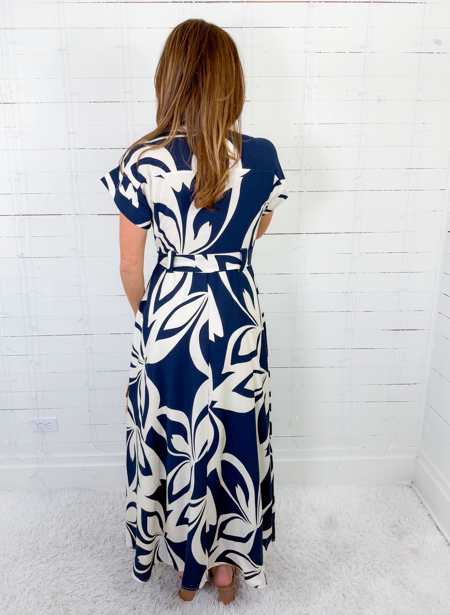 Carmela Navy Floral Maxi Dress BIGHIT