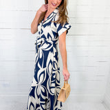 Carmela Navy Floral Maxi Dress BIGHIT
