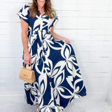 Carmela Navy Floral Maxi Dress BIGHIT