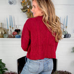 Carmen Burgundy Cable Knit Cropped Sweater Entro