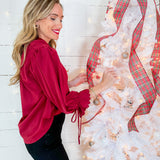 Carnation Garnet Tie Sleeve Top