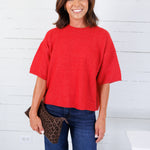 Carnival Red Boxy Sweater Le Lis