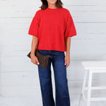 Carnival Red Boxy Sweater Le Lis