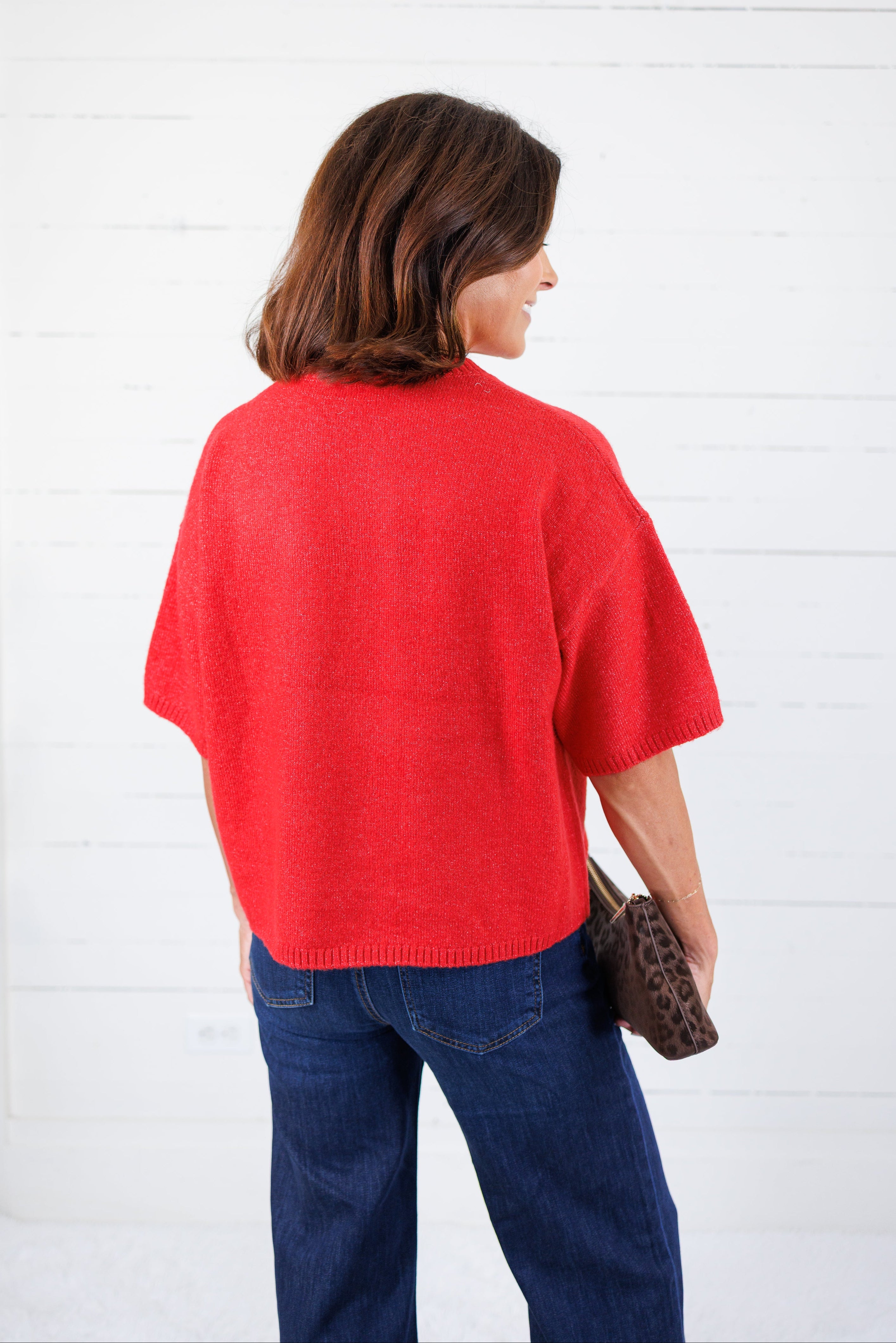 Carnival Red Boxy Sweater Le Lis