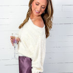 Carol Cream Cable Knit Sweater Lucy Paris