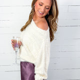 Carol Cream Cable Knit Sweater Lucy Paris