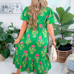 Caroline Green Floral Maxi Dress THML