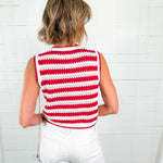 Carruthers Crimson Stripe Bow Sweater Vest