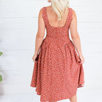 Carson Brick + Cream Dotty Dropwaist Dress Lalavon