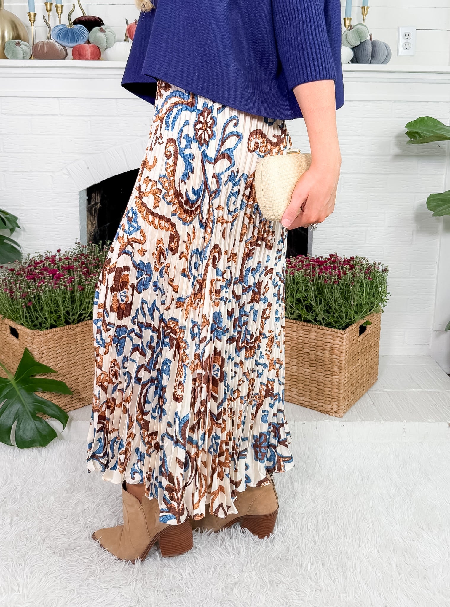 Carter Puddle + Sky Pleated Maxi Skirt