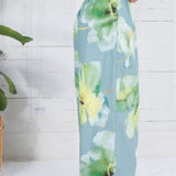 Cascade Sage Floral Wide Leg Pants Glam