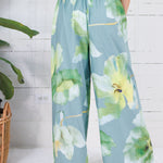 Cascade Sage Floral Wide Leg Pants Glam