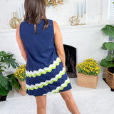 Catania Navy Ric Rac Shift Dress Prosperina