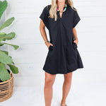Cecilla Black Mini Shift Dress Pinch