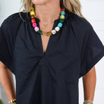 Cecilla Black Mini Shift Dress Pinch