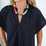 Cecilla Black Mini Shift Dress Pinch