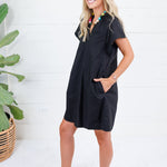 Cecilla Black Mini Shift Dress Pinch