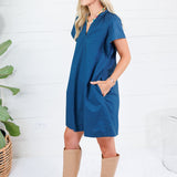 Cecilla Teal Mini Shift Dress Pinch