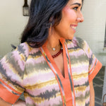 Chalmers Pink + Moss Abstract Mini Dress THML