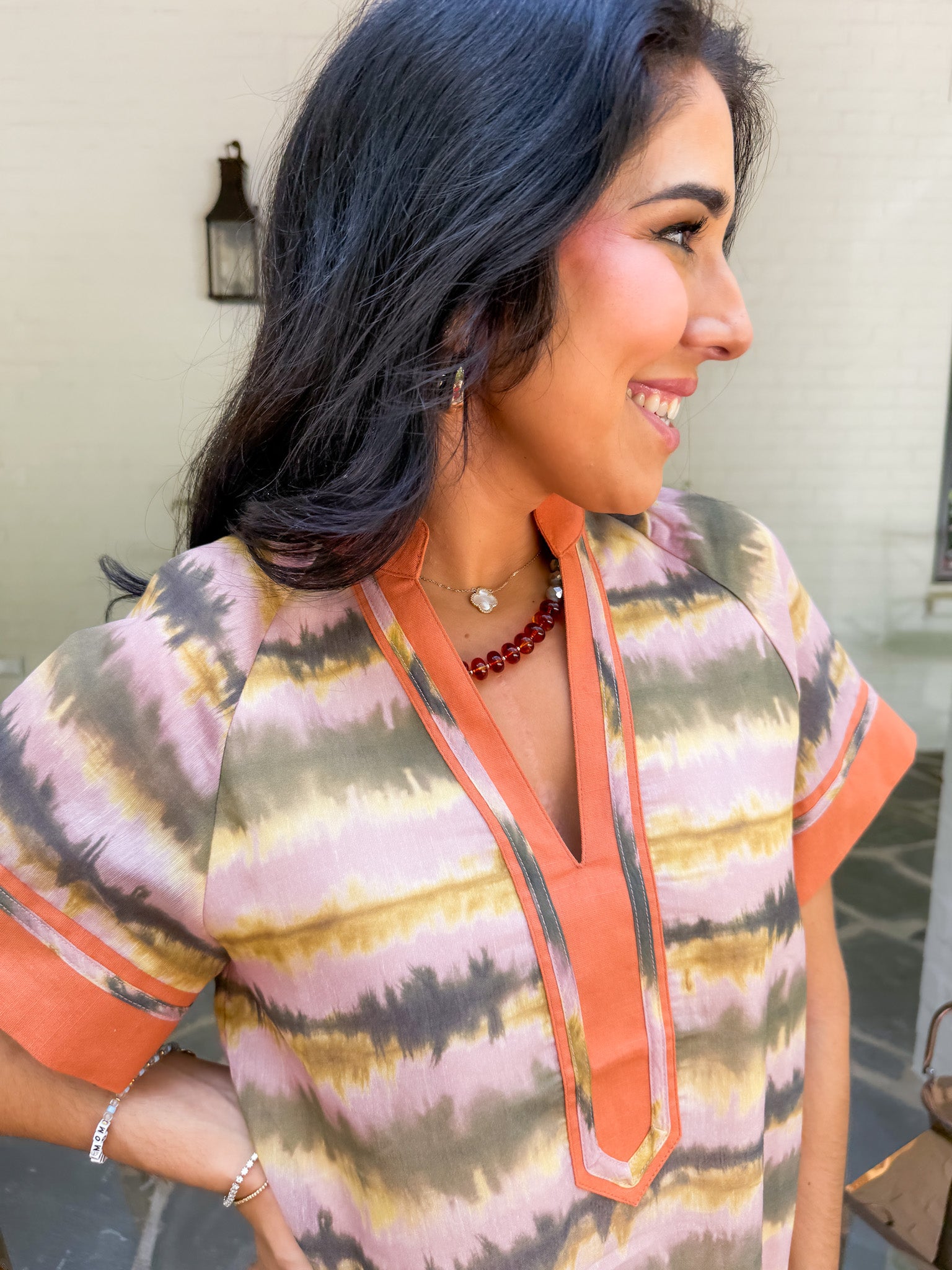 Chalmers Pink + Moss Abstract Mini Dress THML